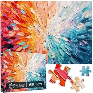 2 x Puzzles for Adults 1000 Pieces Color Explosion, Impossible Puzzles 1000 Piece, Gradient Colorful Hard Difficult Clearance Puzzle for Adults, Challenging Jigsaw Art Painting