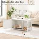 HOOBRO Litter Box Enclosure, Cat Litter Box Furniture with Removable Divider, Large Hidden Litter Box Furniture, Wooden Cat House, End Side Table, 31" L x 17.5" W x 19.7" H, White WT03MW01G2