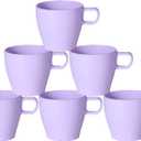 6-Pack 10oz Unbreakable Coffee Mugs, Microwave Safe Premium Drinkware (Up to 320), Lightweight Shatterproof Cups for Keurig, Kids, RV & Camping, BPA-Free (Purple)