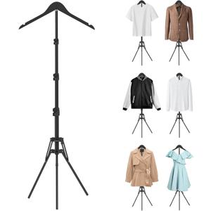 Adjustable Shirt Display Stand 32-63 Inch, Foldable Mannequin Torso Clothes Steamer Stand Clothing Display Stand for Vendors Display T Shirt, Graduation Cap and Gown, Dress, Jacket, Coat (1Pcs)