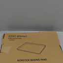 JOHO BAKING Cookie Sheets for Baking Nonstick, 2 Pack Heavy Duty 0.8mm Baking Sheet Pan Set Quarter(9x13in) & Jelly Roll(10x15in) with Diamond Texture, Gold Commercial Grade, Small Oven Safe