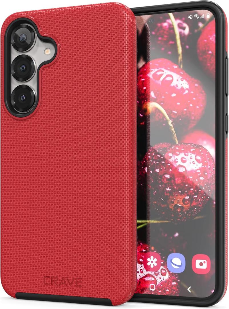 Crave Compatible with Samsung Galaxy S25 Plus Case, Shockproof Protection Dual Layer Case for Samsung Galaxy S25 Plus (6.7 inch) - Red