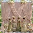 10ftx12ft Wrinkle Free Nude Backdrop Curtain, 8 Panels 12FT Long Wedding Photo Backdrop Drapes, Silky Polyester Back Drop Cloth for Birthday Photography Background Party Backdrop Draping