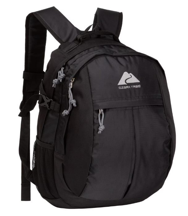 Ozark Trail 25L Adult/Teen Polyester Hiking Backpack, Black