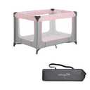 Dream On Me Zodiak Portable Playard in Grey and Pink, Lightweight, Packable and Easy Setup Baby Playard, Breathable Mesh Sides and Soft Fabric - Comes with a Removable Padded Mat