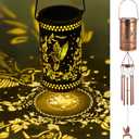 Solar Wind Chimes for Outside, 36" Hummingbird Hanging Solar Lantern for Mom, Christmas Windchimes Outdoors Mom Grandma Gifts,Garden Decor led Lights Wind Chime for Patio Yard, for Women Grandma