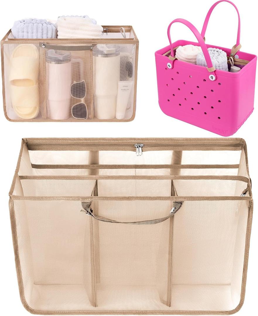 OUTXE Beach Bag Organizer Compatible with X Large Bogg Bag Accessories Inserts, Lightweight Mesh Insert Divider Pouch for Original XL Bogg Bags, Beach Tote Bags Insert for Organizing