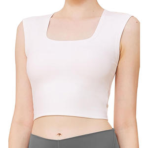 CYVESOULA Women's Sleeveless Crop Top Square Neck Trendy Tank Tops for Women XL