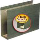 Smead Hanging File Folder with Tab, 1/3-Cut Adjustable Tab, Legal Size, Standard Green, 25 per Box (3-Inch Expansion, Legal)