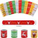 2 x 48PCS Christmas Slap Bracelets, Xmas Slap for Christmas Party Favor Decoration (Yellow,red,green,white)