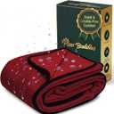 Paw Buddies Waterproof Blanket 80"x90"  Reversible Microfleece Throw for Couples, Pets & Family  Leakproof, Machine Washable Bed & Sofa Protector for Home or Travel (Burgundy)