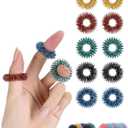 Mr. Pen- Spiky Sensory Rings, 10 Pack, Stress Relief Fidget Sensory Toys, Fidget Rings, Fidget Ring for Anxiety, Stress Relief Rings, Massager for Fidget ADHD Autism, Silent Stress Reducer Ring (Jewel Tones)