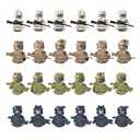 LEERFEI Toys SWAT Military Police Building Block Set for KidsBattle Figure Brick Ghost Commando1.8 Inches Soldiers Minifigures (24 PCS) with Weapons and Accessories Gift