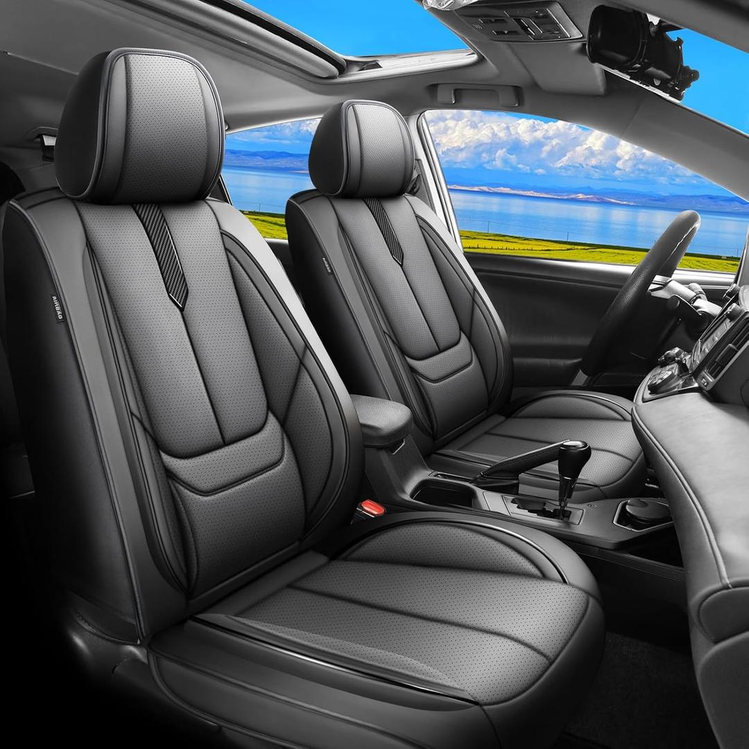 Fit RAV4 Car Seat Covers for Toyota RAV4 2013-2018 Full Set
LE,XLE,SE,Hybrid,Premium,Limited-Premium Waterproof&Breathable Leather,All-Weather Seat Cushion Protector, Black