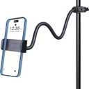 LMS Mic Stand Phone Holder, Flexible Phone Holder for Microphone Stand, iPhone Music Stand Holder Mount, Mic Stand Cell Phone Clip for iPhone 15 14 13 12 Pro Max Samsung Galaxy Pixel (Long, 16)