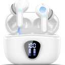 Wireless Earbuds Bluetooth 5.3 Headphones, 40H Playback HiFi Stereo Ear Buds with LED Display, ENC Noise Cancelling Earbuds, IP7 Waterproof in-Ear Earphone for iOS Andriod Sport/Workout/Running/White