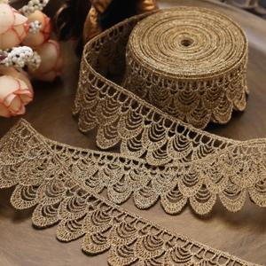 Venice Lace - 4.7 Yards Gold Metallic Lace Trim for Sewing, Clothes & Cake Decoration
