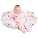 Nursing Pillow, Breast Feeding Pillows for Mom, Rose Floral Print Soft Cover with Breathable Filling, Infant Feeding Support Pillow for 0-12 Months, Multifunctional Support Cushion for Travel