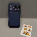 for iPhone 17 Pro Case Wallet with Card Holder (4-5 Cards), Slide Camera Cover, Military Grade Drop Shockproof, Heavy Duty Rugged Women Men Phone Case for iPhone 17 Pro 6.3" 2025, Blue