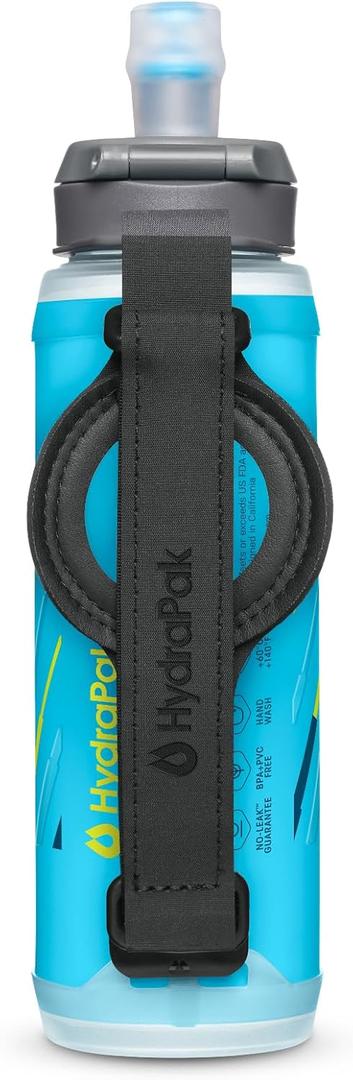 HydraPak SkyFlask Speed - Collapsible Handheld Running Water Bottle (350ml, 500ml, 500ml Insulated) - Adjustable Strap, Lightweight, Spill-Proof Cap | Collapsible, Handheld, Running, Adjustable Strap, Lightweight, Spill-Proof Cap