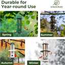 Kingsyard Squirrel Proof Bird Feeders with Weight-Activated Perches, Metal Wild Bird Feeder for Outdoors Hanging, 3 lb Large Seed Capacity, Green