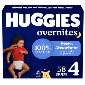 Huggies Overnites Size 4 Overnight Diapers (2237 lbs), 58 Ct, 