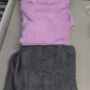 2 Pack Bath Towel Set, Waffle Bath Towel Set, Super Soft Highly Absorbent, Sturdy Quick Drying Towels for Bathroom, Gym, SPA, Yoga (2 Piece 27" x 55", 1Grey+1Purple)