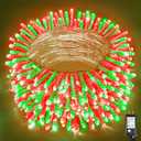 500 LED Christmas Lights Outdoor 165ft Extra Long Christmas String Lights 8 Modes Waterproof Plug in Twinkle Fairy Light for Bedroom Indoor Outside Home Party Decoration, Red&Green