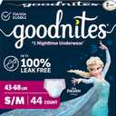 Goodnites Girls' Nighttime Bedwetting Underwear, Size S/M (43-68 lbs), 44 Ct (2 Packs of 22)