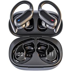 TRAUSI Wireless Earbuds, Bluetooth 5.4 Headphones, True Wireless Stereo Earphones with IPX7 Waterproof, Noise Cancelling Mic, Fast Charging and Comfort Fit Ear Buds for Sports/Workouts  Black