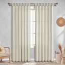 Vintage Curtains for Living Room 84 Inches Long 2 Panels Set,Flax Linen Rustic Primitive Curtains for Cabin Bedroom