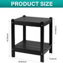 Heavy Duty Outdoor Side Table with Shelf - All-Weather HDPE End Table with Realistic Wood Grain, 20" Height for Patio & Deck (Gray)