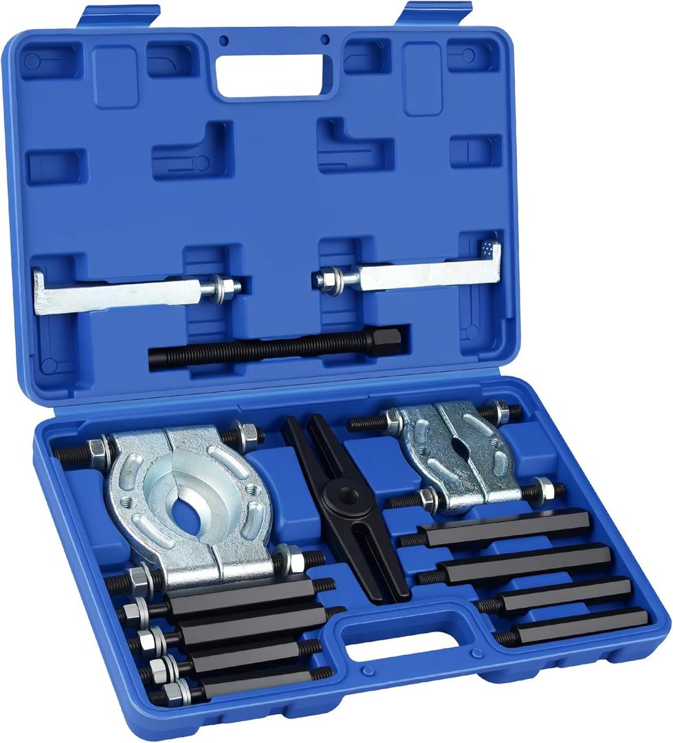 14PCS Bearing Puller Set Bearing Separator 2" and 3" Splitters for Effortless Bearings Removal Kit, Heavy Duty 5 Ton Capacity Bearing Separator(Blue)