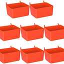 8 Pieces Bins Kit Parts Storage Accessories Workbench Bins for Organizing Hardware, Red