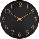 Mosewa Large Wall Clock 16 Inch Black Battery Operated Silent Non Ticking Simple Minimalist Rose Gold Numbers Clock Decorative for Bedroom Living Room Kitchen Home Office
