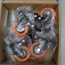 2 Inch Caster Wheels, Threaded Stem Casters Set of 4 Heavy Duty, 1/4"-20x1 (Screw Diameter 1/4", Stem Length 1"), Safety Dual Locking Industrial Castors, Wheels for Cart, Furniture