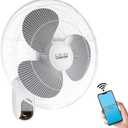 Comfort Zone 16-Inch Smart WiFi Wall Mount Fan, Oscillating 3-Speed Indoor Fan with App Control, Timer & Sleep Mode  Quiet Adjustable Tilt, All-Metal Grille  Space-Saving Cooling for Home or Office