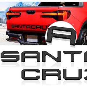 Tailgate Inserts Letters Compatible for 2022 2023 2024 2025 Santa Cruz 3D Raised & Strong Adhesive Decals Letters Rear Emblem Decal Sticker Compatible for Santa Cruz Accessories-Matte Black