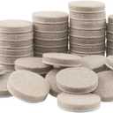 SoftTouch 1" Round Heavy-Duty Self-Stick Felt Furniture Pads - Protect Surfaces from Scratches & Damage, Beige (48 Pack)