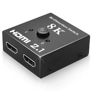 WinRaybot HDMI 2.1 Switch 48Gbps, Bi-Directional Manual HDMI Switcher 2 in 1 Out / 1 in 2 Out, Supports 8K@60Hz 4K@120Hz, VRR HDR10+ Dolby Vision, for PS5 PS4 Xbox PC TV Monitor