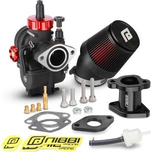 NIBBI Predator 212 Carburetor PE22FL Kit with Air Filters,212 Predator Performance Part Intake Pipe Inlet Manifold For Mini Bike 196cc/212cc/224cc Engine GX160 GX200