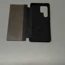 S25 Ultra Flip Case for Samsung Galaxy S25 Ultra 5G Case, Clear View Slim PU Leather Shockproof Cover for Samsung S25 Ultra Phone Case Rugged Hard PC Silicone 360 Anti-Scratch Protective Case (Black)