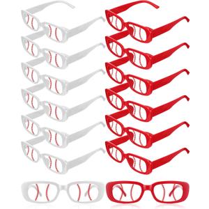12/24 Pcs Sport Party Favor Baseball Soccer Softball Glasses for Senior Night Sport Event Team Gift Photo Booth Prop