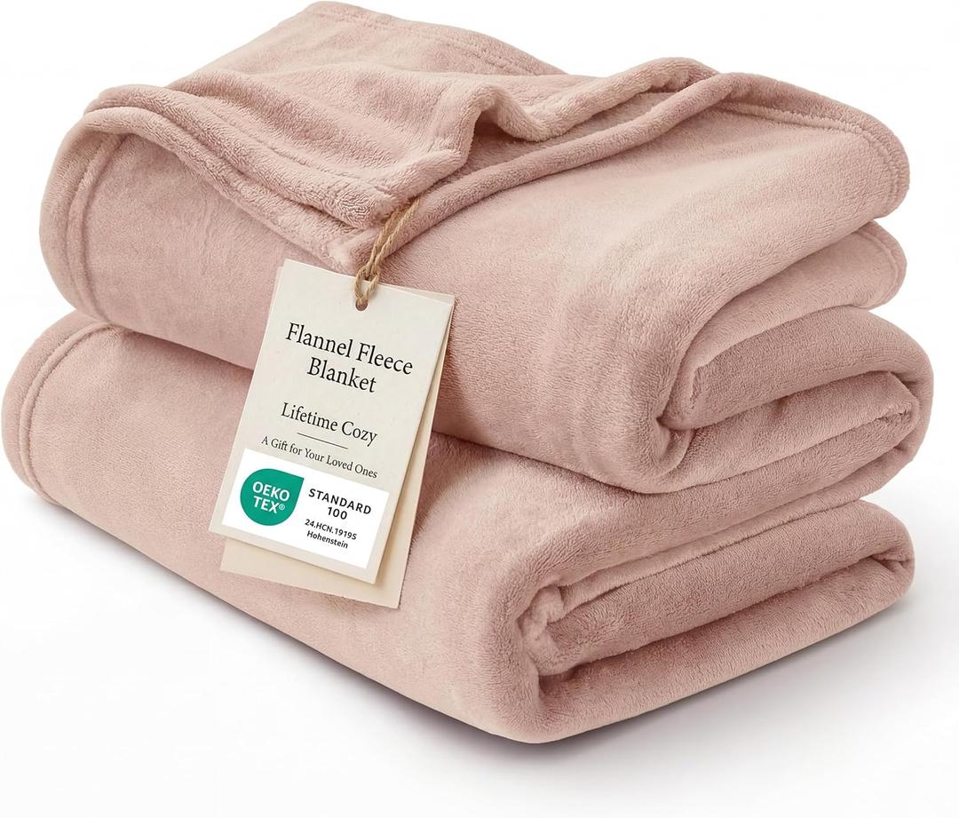 Bedsure GentleSoft Fleece Blankets Queen Size Dusty Pink - Bed Blanket Soft Lightweight Plush Fuzzy Cozy Luxury Microfiber, 90x90 inches