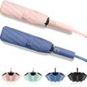 1-Pack Windproof, Waterproof, UV-Blocking Portable Travel Umbrella, Compact Sun & Rain Folding Umbrella, Double Rib Structure, Large Auto Open and Close Car Umbrella (PINK)