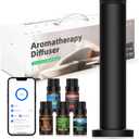 Wireless Hotel Scent Diffuser Starter Kit- Cordless Rechargeable Diffuser for Whole House - Hotel Scents Collection - App Control Waterless Essential Oil Diffuser for Large Room, Studio, Office(Black)