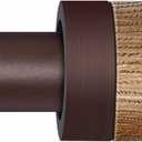 Bronze Curtain Rods for Windows 48 to 84 Inches(4-7ft),1 inch Adjustable Window Curtain Rods with Imitation Wood Grain Finials,Heavy Duty Decorative Drapery Rod for Bedroom,Kitchen and patio