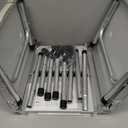 Anbte Folding Camping Table, Aluminum 24" x 16" Adjustable Height Small Folding Table with Carrying Handle, Lightweight, Portable Camping Table Waterproof for Outdoor Indoor Picnic Beach BBQ, Silver