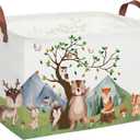 Kids Basket Animal Baskets Cute Storage Bins Rectangular Toy Storage Bin Organizer Book Box ,Animals Room Decor(Mountain animal)