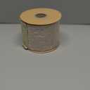 LaRibbons Ivory Velvet Ribbon Wired 4 Inch Embossed Pattern Christmas Ribbon for Christmas Bows, Tree Decorations, Wreaths, Gift Wrapping, Craft Supplies, 10 Yards